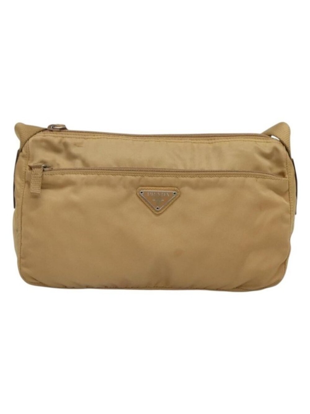 Authentic PRADA Shoulder Bag Nylon Beige Silver - Picture 5 of 16